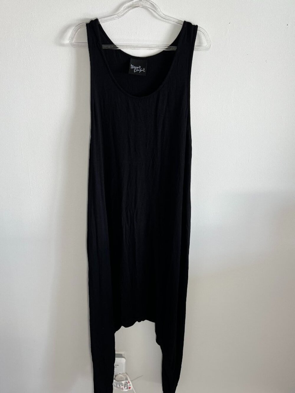 Momper Romper jumpsuit, black, drop crotch, maternity friendly, One-size women's